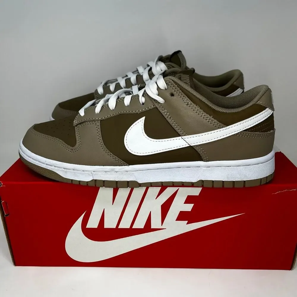 Nike Dunk Low Retro Khaki White-Hazel Rush Sneakers Mens Size 9 - Picture 3 of 8